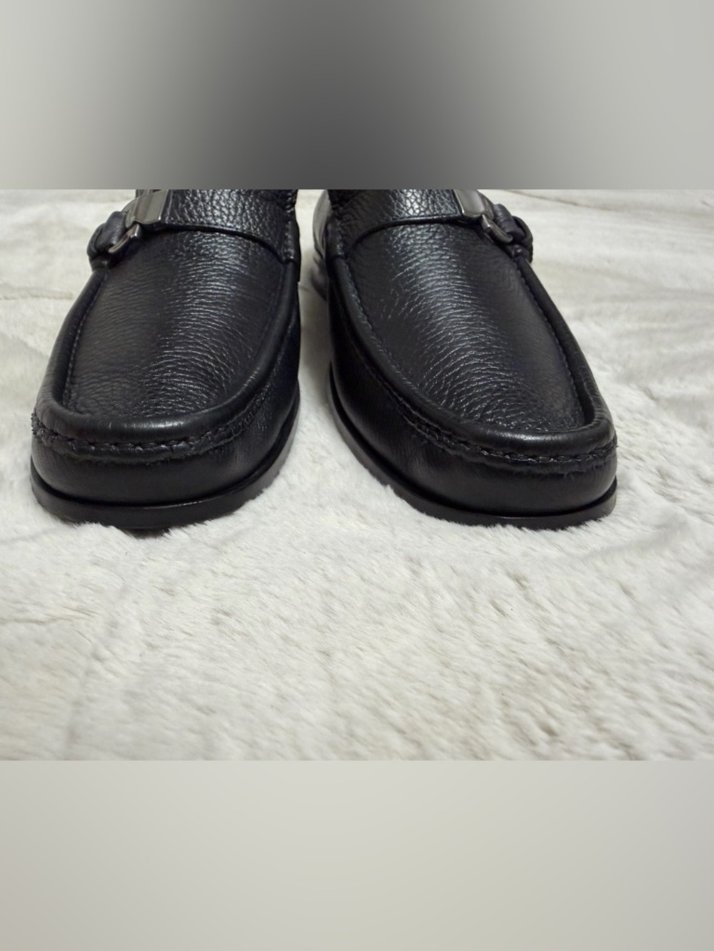 $950 Salvatore Ferragamo Gancini Bit Black Leather Ornament Loafers 9.5 10.5 - Picture 3 of 12